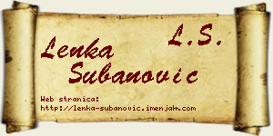 Lenka Subanović vizit kartica